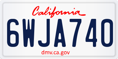 CA license plate 6WJA740