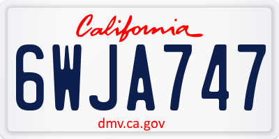 CA license plate 6WJA747