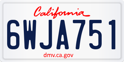 CA license plate 6WJA751