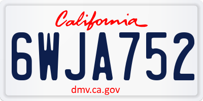 CA license plate 6WJA752