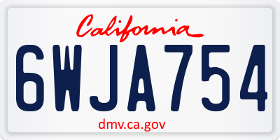 CA license plate 6WJA754