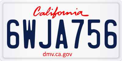 CA license plate 6WJA756