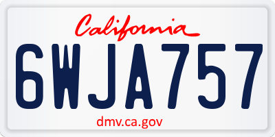 CA license plate 6WJA757