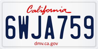 CA license plate 6WJA759