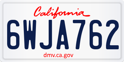 CA license plate 6WJA762