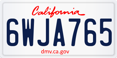 CA license plate 6WJA765