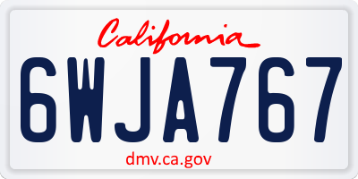 CA license plate 6WJA767