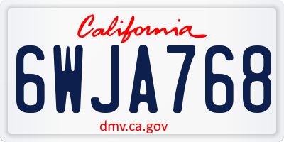 CA license plate 6WJA768