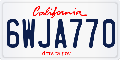 CA license plate 6WJA770