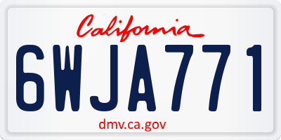 CA license plate 6WJA771