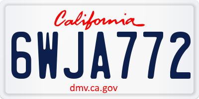 CA license plate 6WJA772