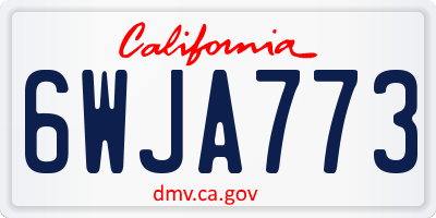 CA license plate 6WJA773