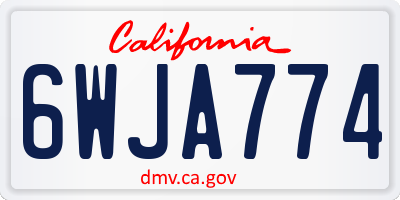 CA license plate 6WJA774