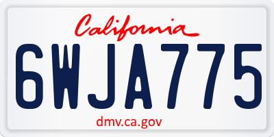 CA license plate 6WJA775