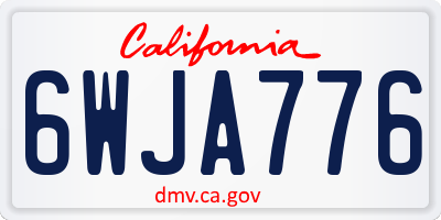 CA license plate 6WJA776