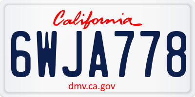 CA license plate 6WJA778