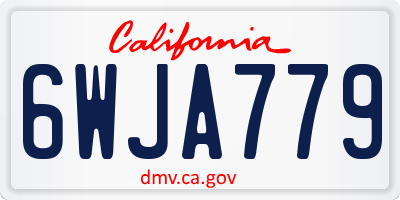 CA license plate 6WJA779