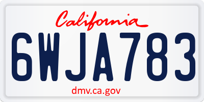 CA license plate 6WJA783