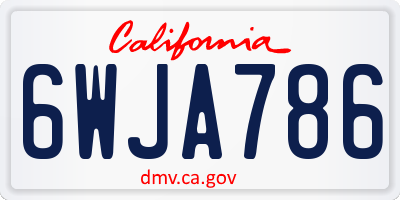 CA license plate 6WJA786