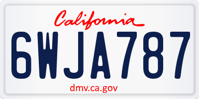 CA license plate 6WJA787