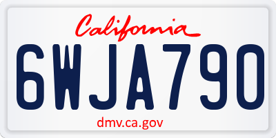 CA license plate 6WJA790
