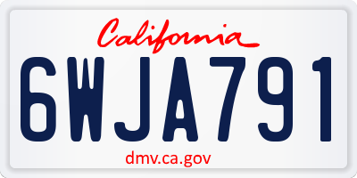 CA license plate 6WJA791
