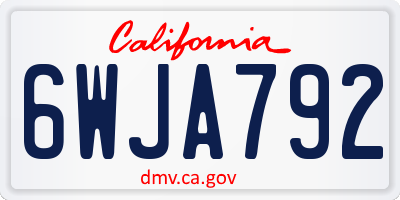 CA license plate 6WJA792