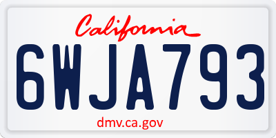 CA license plate 6WJA793