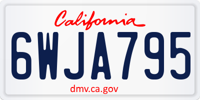 CA license plate 6WJA795