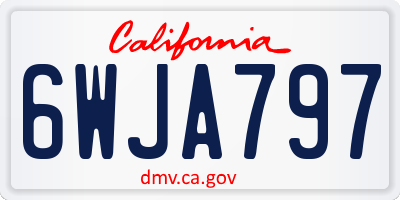 CA license plate 6WJA797