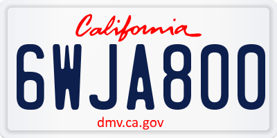 CA license plate 6WJA800