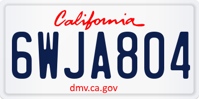 CA license plate 6WJA804