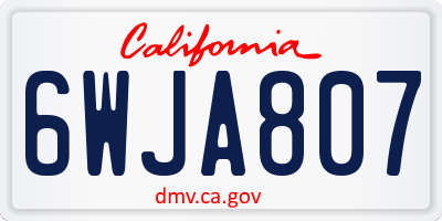 CA license plate 6WJA807