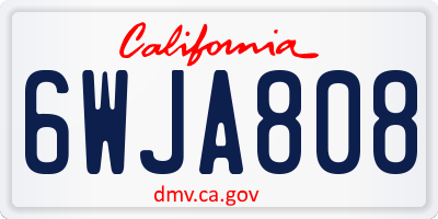CA license plate 6WJA808