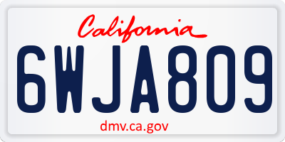 CA license plate 6WJA809