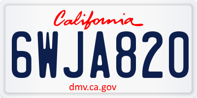 CA license plate 6WJA820