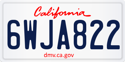 CA license plate 6WJA822