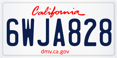CA license plate 6WJA828