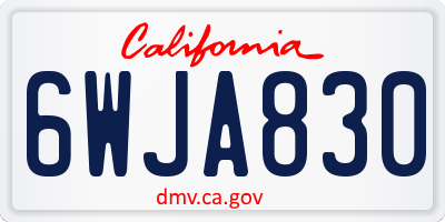 CA license plate 6WJA830