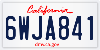 CA license plate 6WJA841
