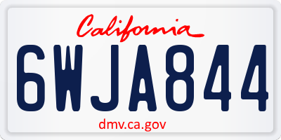 CA license plate 6WJA844