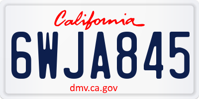 CA license plate 6WJA845