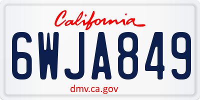 CA license plate 6WJA849