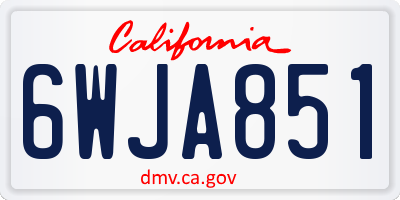 CA license plate 6WJA851
