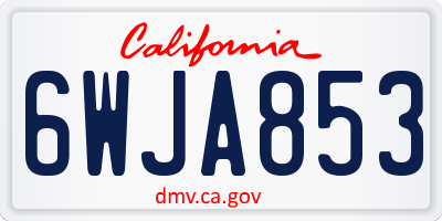 CA license plate 6WJA853