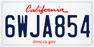 CA license plate 6WJA854