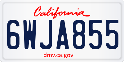 CA license plate 6WJA855