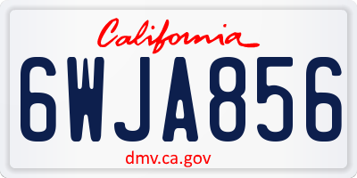 CA license plate 6WJA856