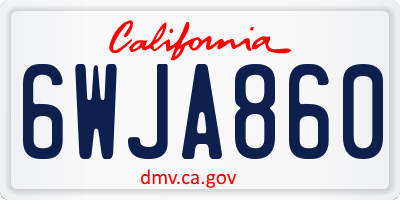 CA license plate 6WJA860