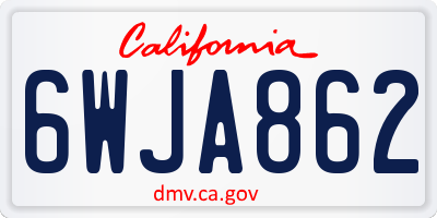 CA license plate 6WJA862
